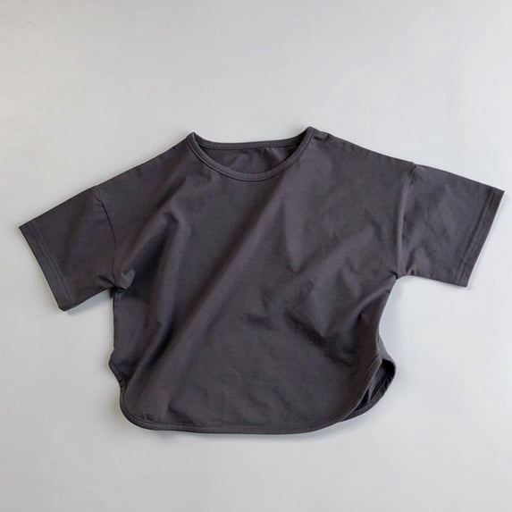 Muscularfit T Shirts for Boys Boys Athletic Shirts Raglan Regular Boys Cotton Graphic Tee Tshirt Gray Short Sleeve Pull-On Crew Neck Classic T-Shirt Second Grade Shirt,6 Years