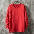 thumbnail image 1 of Muscularfit T Shirts for Man Tshirts Cotton Pullover Baggy Sweatshirt T-Shirts Crew Neck Red Long Sleeve Men's Athletic Shirts & Tees,L, 1 of 6