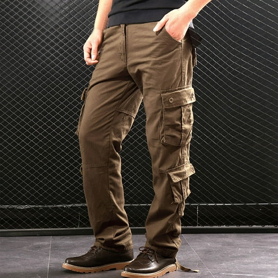 Muscularfit Trousers for Men Construction Big & Tall Brown Waterproof Pants Full Slim Cargo Athletic Pants,38