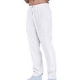 thumbnail image 1 of Muscularfit White Tech Pants Drawstring Vacation Big & Tall Trousers Full Loose Flat Front Hiking Pants,XXXL, 1 of 4
