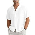 thumbnail image 1 of Muscularfit White Tops for Men Short Sleeve Solid Collared Casual Button Down Shirts Mens Shirts, 1 of 5