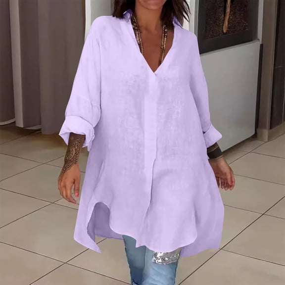 Muscularfit Women's 2026 Going Out Casual Loose Mini Long Sleeve V-Neck Shirt Dress Womens Fall Dresses 2026