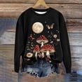 thumbnail image 1 of Muscularfit Womens Fall Tops Oversized Mushroom T-shirts Pullover Crew Neck Long Sleeve Tops Casual, 1 of 5