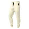 thumbnail image 1 of Muscularfit Workout Men Joggers Track Beige Joggers Loose Joggers Slim 7/8th High Waisted Mens Tech Pants,XS, 1 of 4