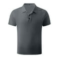 thumbnail image 1 of Muscularfit Workout Tops for Men Gray Short Sleeve Collared Solid Polo Shirts T Shirts for Men, 1 of 3