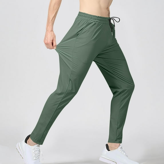 Muscularfit Y2k Pants Men Green Quick-Dry Track Pants Straight-Leg Ankle Flat Front Slim Men's Dress Pants,XXL