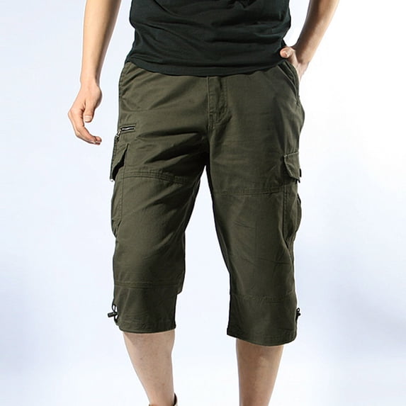 Muscularfit with Pockets Mens Casual Pants Cargo Baggy Outdoor Hiking Trousers Men's Pants Low Rise Straight-Leg Green Active Fit Size XXXXXL