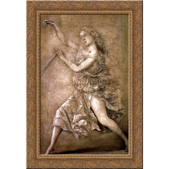 Muse 19x24 Gold Ornate Wood Framed Canvas Art by Mantegna, Andrea