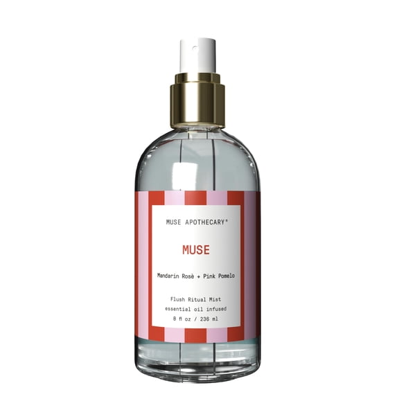 Muse Apothecary Flush Ritual - Aromatic & Refreshing Toilet Spray, Use Before You Go, 8 oz, Infused with Natural Essential Oils - Great Valentine's Day Gift - Mandarin Rosè + Pink Pomelo