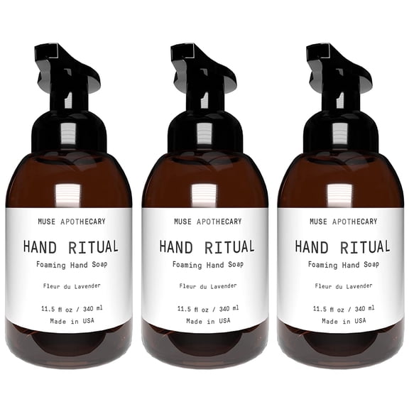 Muse Apothecary Hand Ritual Luxury Aromatherapy Foaming Soap, 11.5 Oz Fleur du Lavender 3-Pack