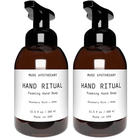 Muse Apothecary Hand Ritual Luxury Aromatherapy Foaming Soap, Rosemary Mint & Hemp, 11.5 Oz 2-Pack