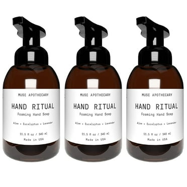 Muse Apothecary Hand Ritual Luxury Aromatherapy Foaming Soap with Eucalyptus, Aloe Vera & Lavender Oil, 11.5 Oz 3-Pack