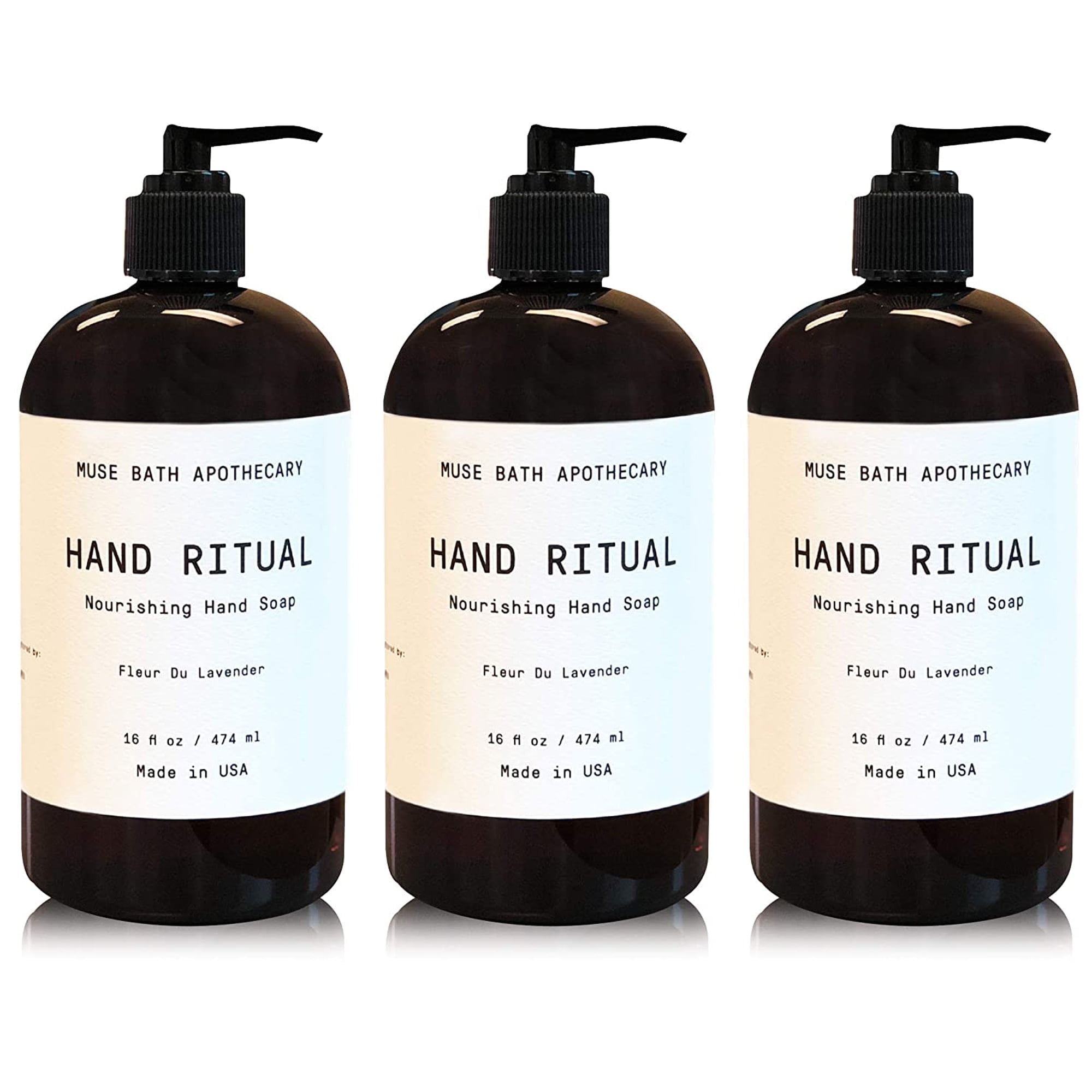 Muse Apothecary Hand Ritual Luxury Aromatherapy Liquid Hand Soap Soap, 16 Oz Fleur du Lavender 3-Pack