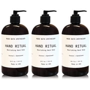 Muse Apothecary Hand Ritual Luxury Aromatherapy Liquid Hand Soap with Coconut & Sandalwood Oil, 16 Oz 3-Pack