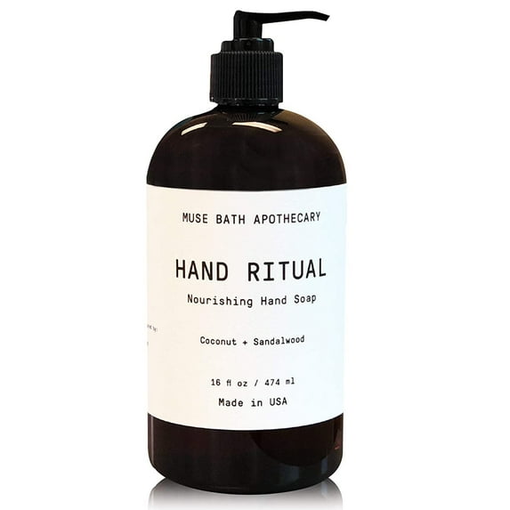 Muse Apothecary Hand Ritual Luxury Aromatherapy Liquid Hand Soap with Coconut & Sandalwood Oil, 16 Oz