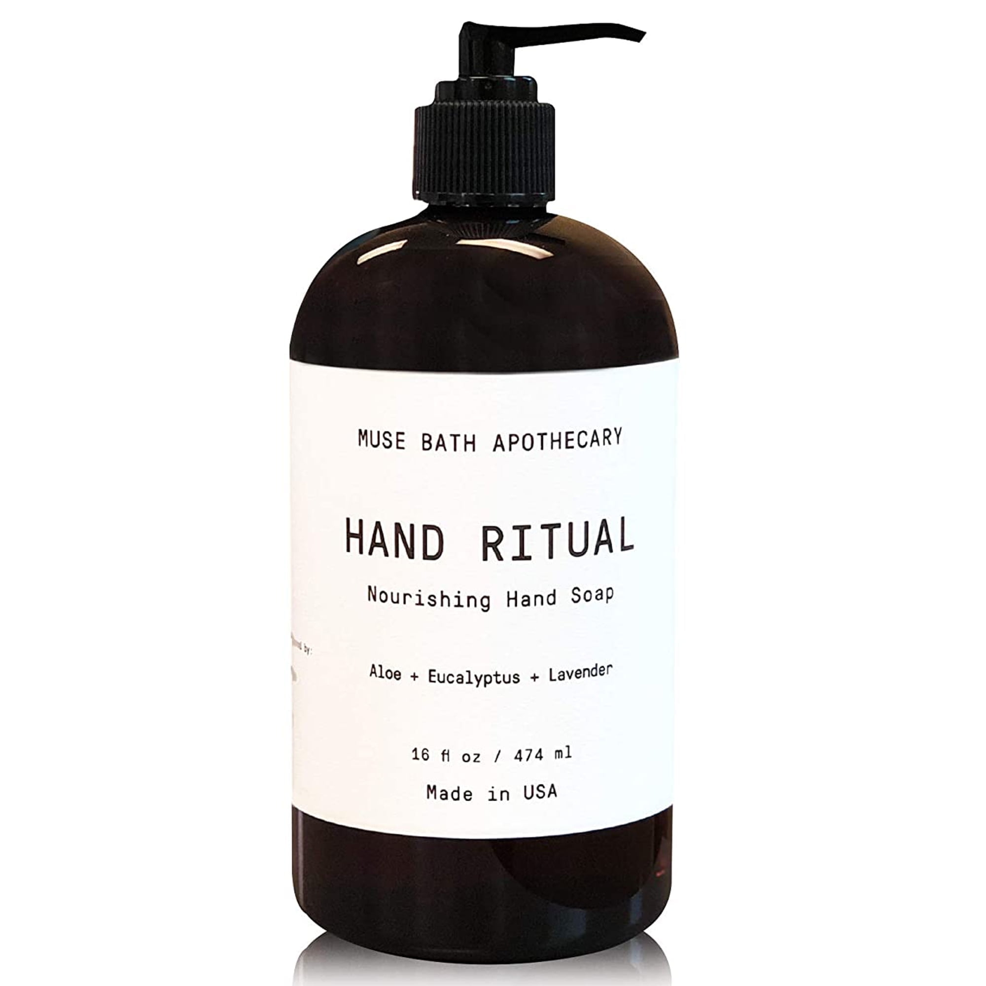 Muse Apothecary Hand Ritual Luxury Aromatherapy Liquid Hand Soap with Eucalyptus, Aloe Vera & Lavender Oil, 16 Oz