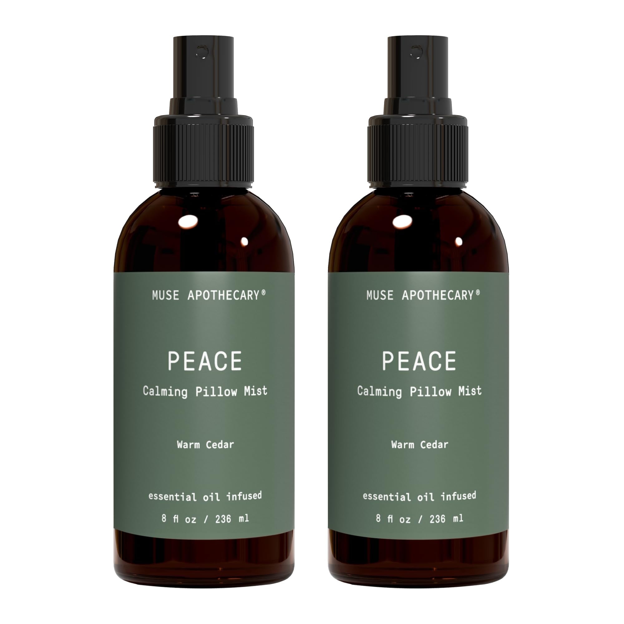 Muse Apothecary Pillow Ritual - Botanical Collection - Calming and Relaxing Pillow Mist, Linen and Fabric Spray - Infused with Natural Aromatherapy Essential Oils - 8 oz, Warm Cedar