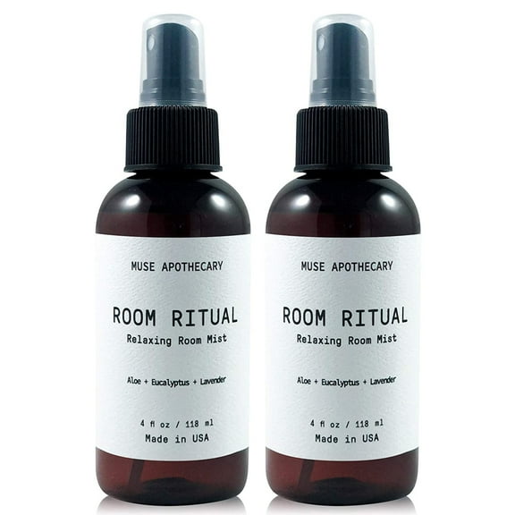 Muse Apothecary Room Ritual - Aromatic and Relaxing Room Mist, 4 oz, Infused with Natural Essential Oils - Aloe + Eucalyptus + Lavender, 2 Pack