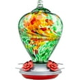 thumbnail image 1 of Muse Garden Hummingbird Feeders for Outdoors Hanging, Blown Glass Hummingbird Feeder Gifts for Women, Garden Decor Backyard Decor, Unique Gardening Gifts for Older Women, 34OZ, Comet, 1 of 10