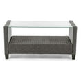 thumbnail image 1 of Muse & Lounge Co. Fields Outdoor Patio Coffee Table in Gray PE Wicker / Rattan, 1 of 7