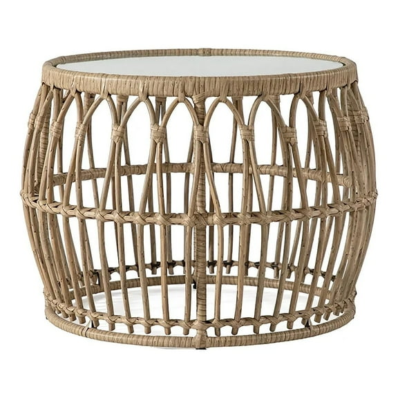 Muse & Lounge Co. Serene Wicker / Rattan Round Outdoor Coffee Table in Natural