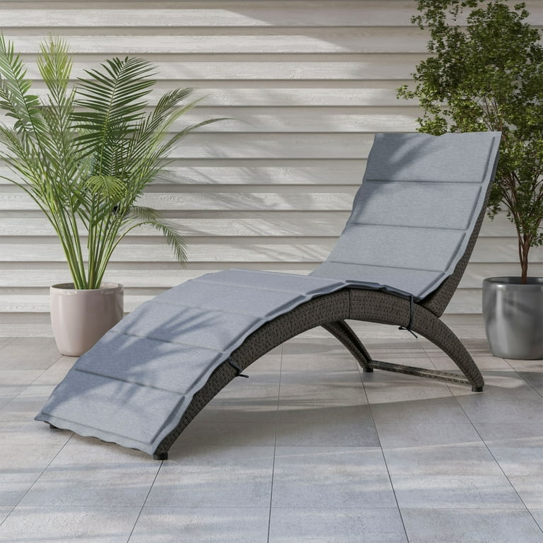 Muse Lounge Co Sion Contemporary Curved Wicker Outdoor Lounger by M L Co. Grey Walmart