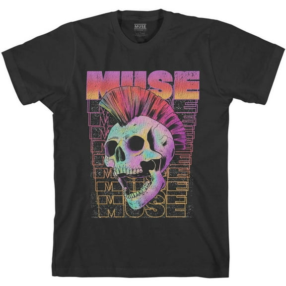 Muse Unisex T-Shirt Mowhawk Skull (Medium)