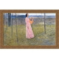 thumbnail image 1 of Muse in the Fields 40x28 Large Gold Ornate Wood Framed Canvas Art by Henri Martin, 1 of 2