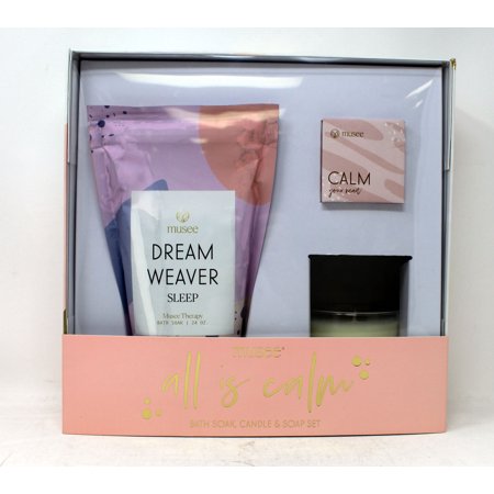 Musee All Is Calm Bath Soak, Candle & Soap Gift Set 3 Pieces