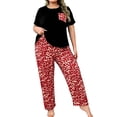 thumbnail image 1 of Musefolio Women's Plus Size Pajamas 2 Piece Set Elastic Waist and Chest Pocket Casual Loungewear 1X-5X, 1 of 1