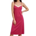 thumbnail image 1 of Musefolio Women’s Sleeveless V-Neck Cami Nightgown Summer Lace Trim Slim Fit Solid Color Sexy Lingerie Sleepwear Dress S-XL, 1 of 7