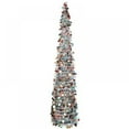 thumbnail image 1 of Musen 5FT Artificial Pencil Halloween Christmas Tree Tinsel Slim Halloween Xmas Tree Tall Skinny Tree with Plastic Stand for Home Fireplace Party Indoor Outdoor, 1 of 12