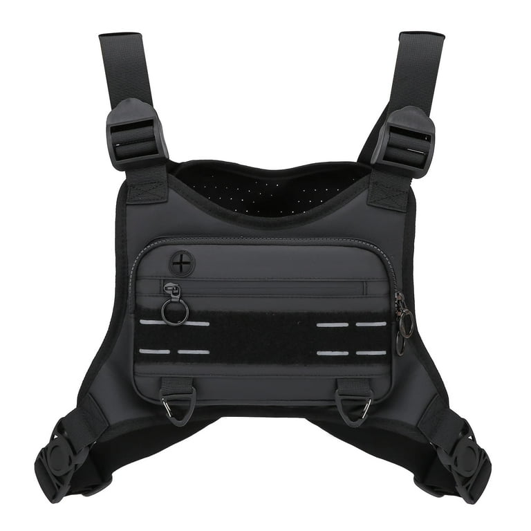 Muserise Sports Chest Bag For Men Water Resistant Lightweight Front Running Vest Bag With Built In Phone Holder Extra Storage For Workouts Cycling Black C30 Walmart
