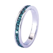 Muses Art Design Birthstone Eternity Band Ring Channel Set/Full Round, Stackable Fashion Ring with Swarovski Crystal Birthstone May - Emerald 6