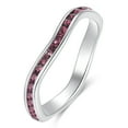 thumbnail image 1 of Muses Art Design Birthstone Eternity Band Ring Wave Style (Channel Set/Full Round), Stackable Fashion Ring with Crystal Birthstone, 1 of 5