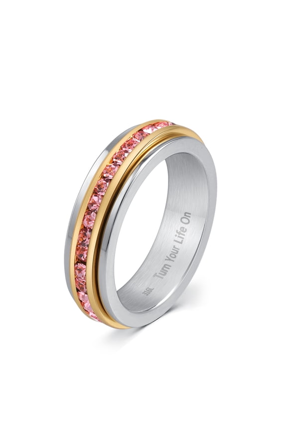 Fidget Rings, Anxiety Rings, Spinner Rings, Band Rings with Birthstone, Stainless Steel, Women and Men, Meditation Rings, Thumb Rings, Stress Relieving and Anxiety Reducing