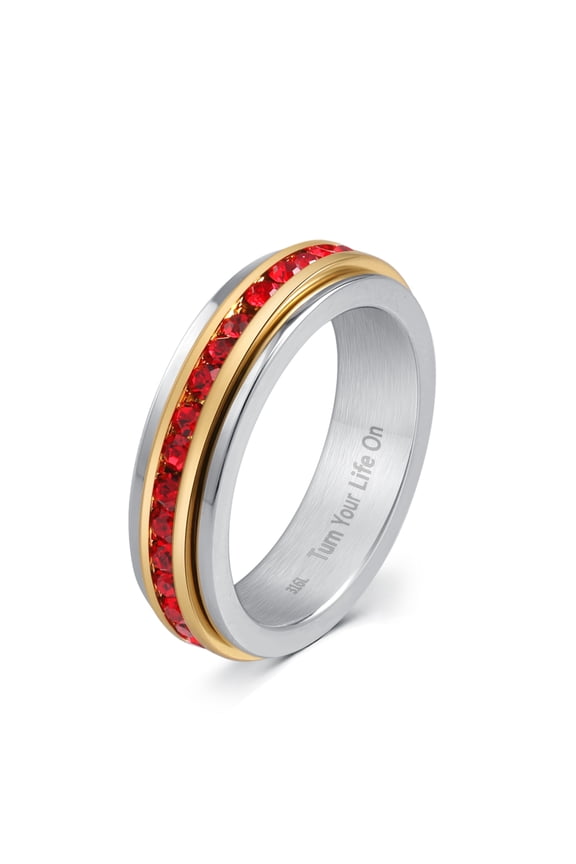 Fidget Rings, Anxiety Rings, Spinner Rings, Band Rings with Birthstone, Stainless Steel, Women and Men, Meditation Rings, Thumb Rings, Stress Relieving and Anxiety Reducing