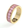 thumbnail image 1 of Eternity Rainbow Baguette Ring, Emerald Cut Cubic Zirconia, Birthstone Wedding Thumb Ring for Women and Men – Muses Art Design, 1 of 6