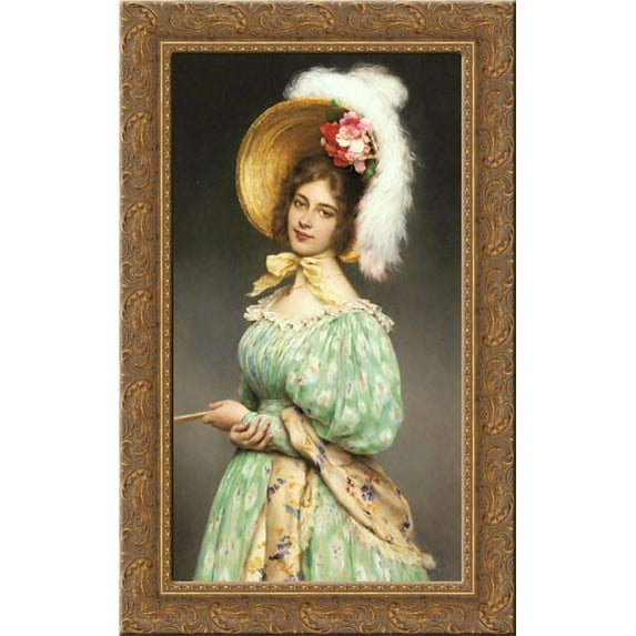 Musette 17x24 Gold Ornate Wood Framed Canvas Art by Blaas, Eugene de