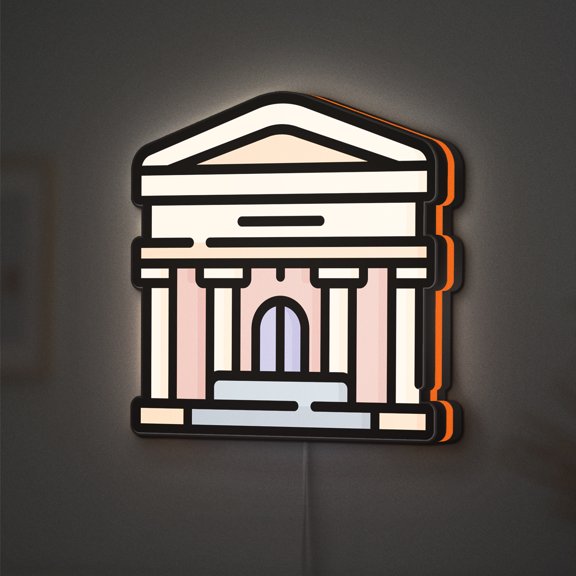 Museum LED Lightbox - City Architecture Culture Decor, Custom Led Sign for Home Office Shop Decor (Width 8 inch, 20cm)
