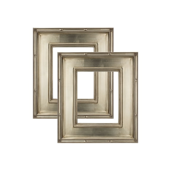 Creative Mark Museum Plein Aire Ornate Picture Frame - 24x24" - Silver Leaf - Pack of 2, High-End Antique Style Frames - Open Back with No Glass or Backing