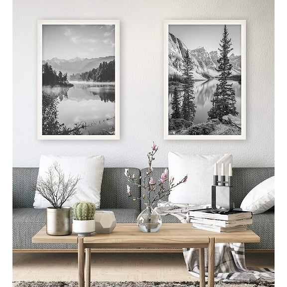 Museum Poster Frame 24x36 White, Vertical & Horizontal Wall Hanging Large Picture Frame for Photos, Posters & Art Prints (2-Pack)