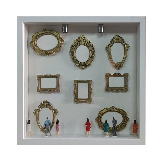 Museum Silhouette Shadow Box Frame, 3D Decorative Silhouette Display Case, Modern Wall Art Sculpture for Gallery & Home Decor