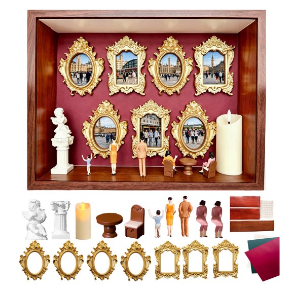 Museum of Us Kit,16" Mini Museum Kit Memory Box,Museum Shadow Box Kit with Light for Photo Storage,Graduate,Anniversary, Weddings, and Birthday Gifts.