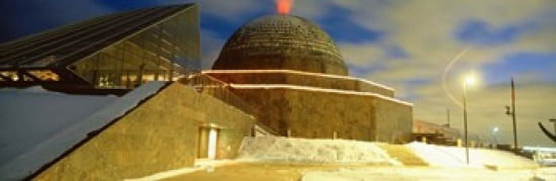 Museum lit up at dusk Adler Planetarium Chicago Illinois USA Canvas Art - Panoramic Images (18 x 6)