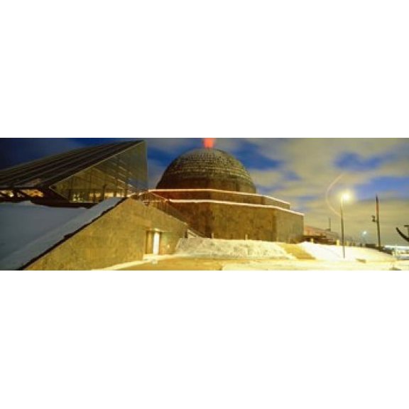 Museum lit up at dusk, Adler Planetarium, Chicago, Illinois, USA Poster Print (18 x 6)