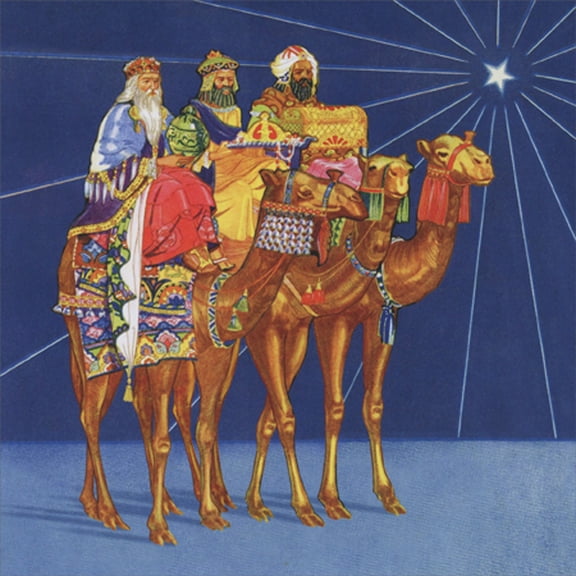 Museums & Galleries Three Kings Bearing Gifts on Camels Under Shining Star Box of 8 Religious Christmas Cards