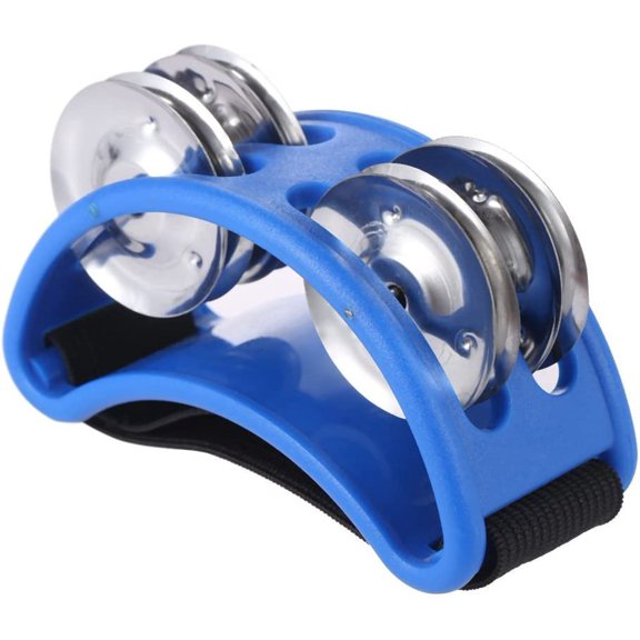 Musfunny Foot Tambourine Percussion Musical Instrument Foot Drum Set with Metal Jingle Bell for Guitar Drum Accessory (Black)