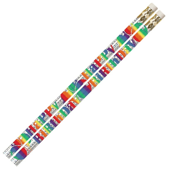 Musgrave Pencil Company Birthday Blitz Motivational Pencils, 12 Per Pack, 12 Packs
