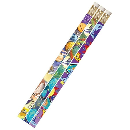 Musgrave Pencil Company Galaxy Galore Motivational Pencils Pack of 12 MUS1495D